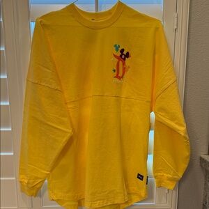 Disney Yellow Long Sleeve Tee with Mickey Graphic